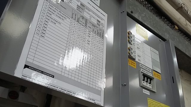 New fuse box labelling